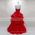 Ruffle rote moslemische Abendkleid Frauen